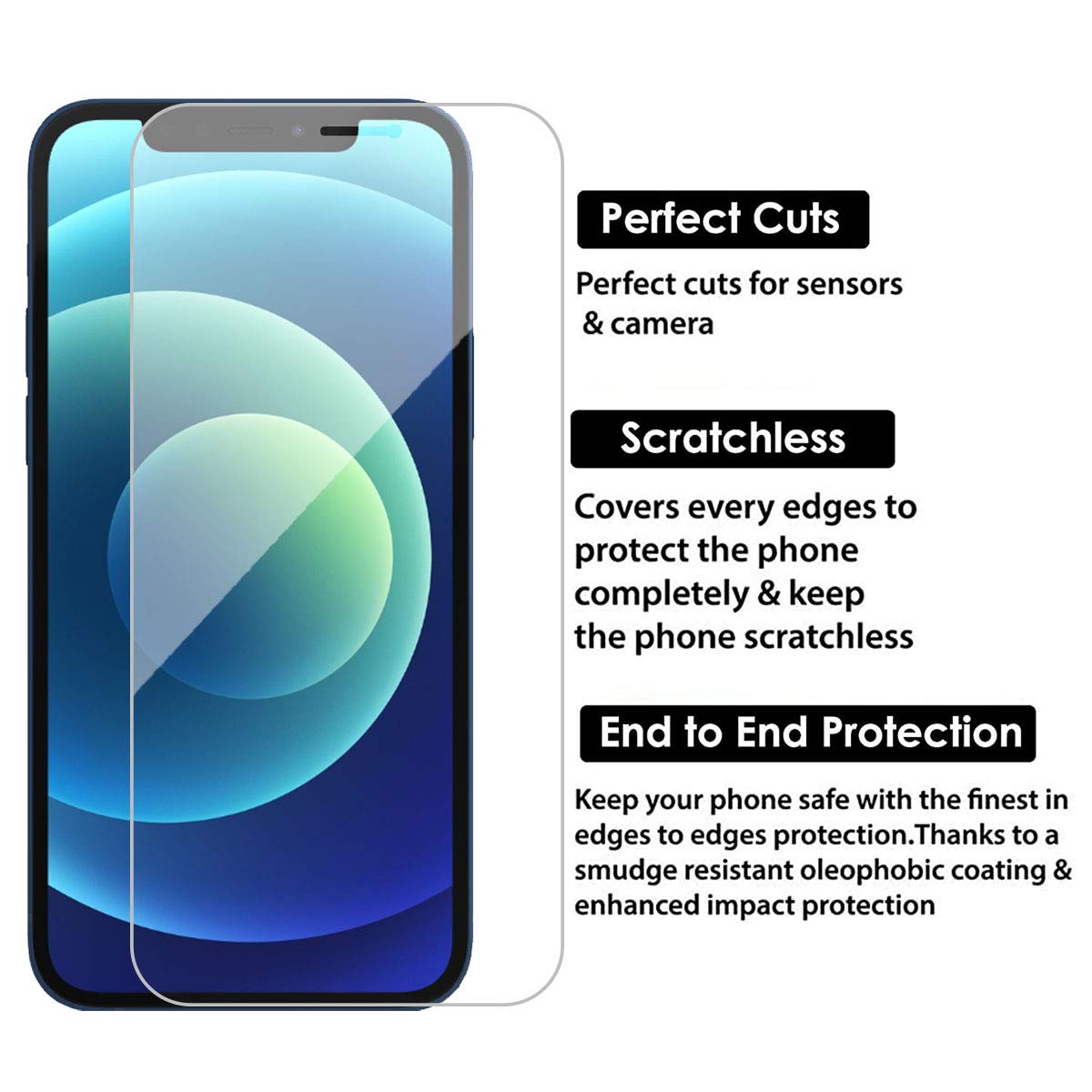 WOW IMAGINE Unbreakable Nano Film Glass Screen Protector for Apple iPhone 12 & iPhone 12 Pro - 2 Pack | Flexible Like Screen Guard, Stronger Than Tempered Glass | Perfect for Everyday Protection & Gaming