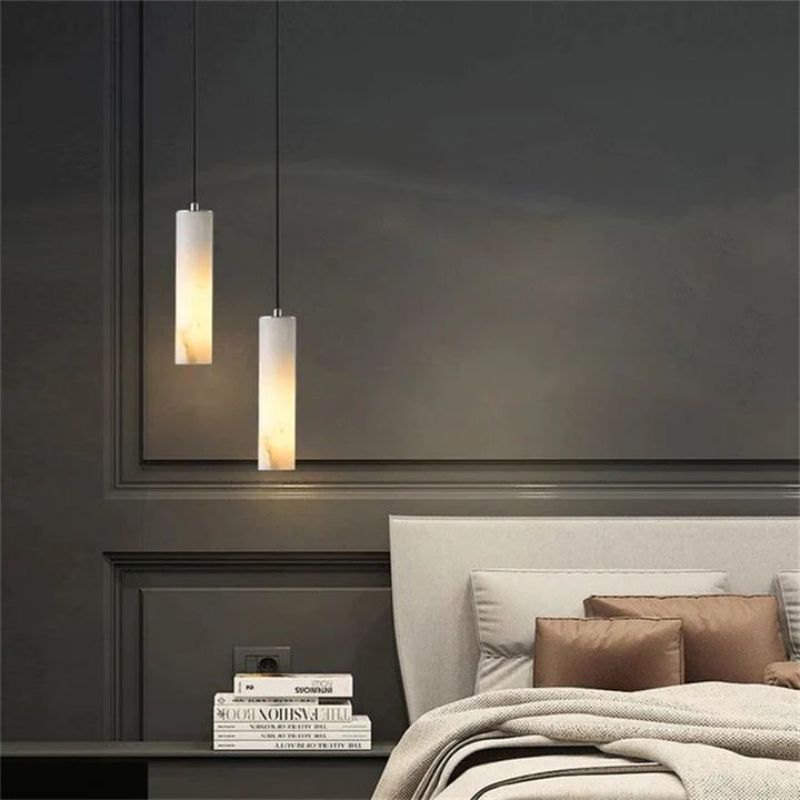 Labster Modern Cylindrical Round Chandelier - Sleek LED Ceiling Light Fixture for Dining Room, Bedroom & Living Room Decor