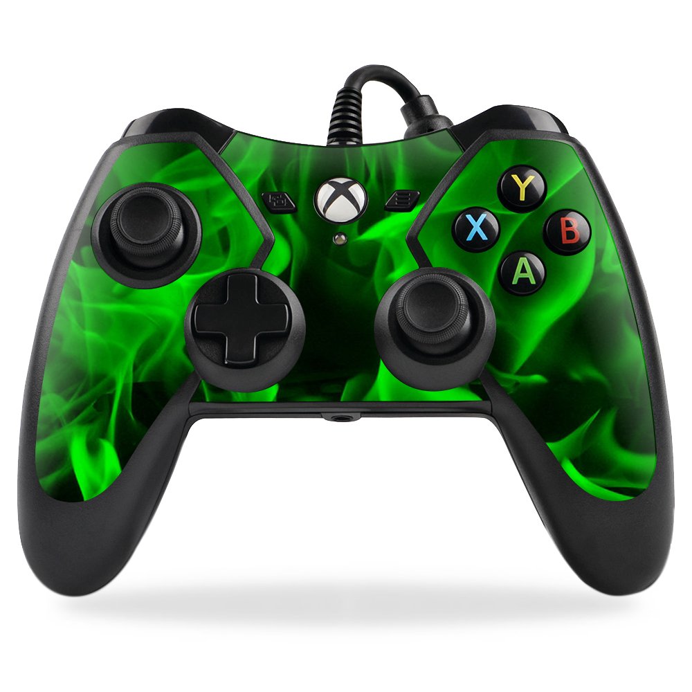 PowerA Pro Ex Xbox One Controller Skin - Green Flames Design | Protective Wrap & Sticker Cover | Compatible with Xbox One | Perfect for Gaming, Customization & Protection
