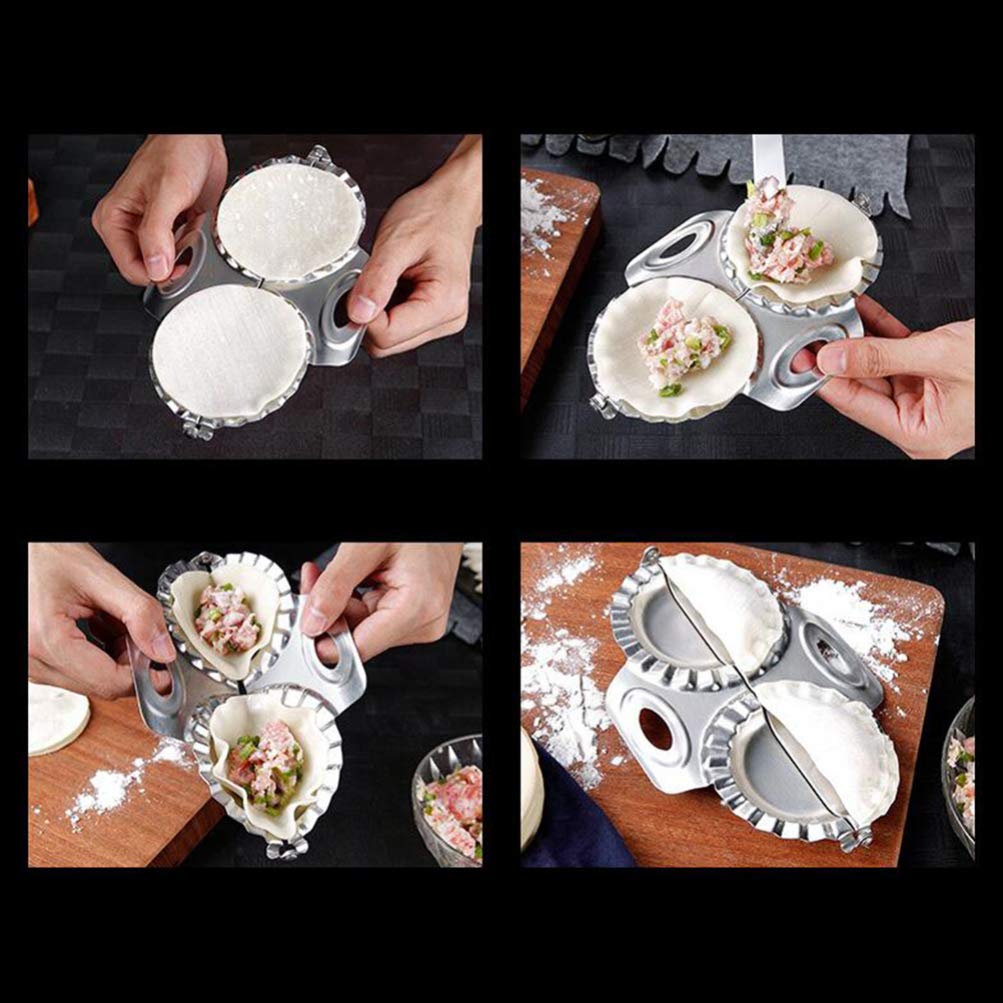 Premium Stainless Steel Dough Press - Pasta, Empanada, Pierogi & Dumpling Maker with 5 Interchangeable Molds | Heavy Duty Pastry Cutter for Homemade Pierogies, Dumplings, Pies & More | Perfect for Italian, Polish & Asian Cuisine | Ideal for Home Cooks & Professional Chefs
