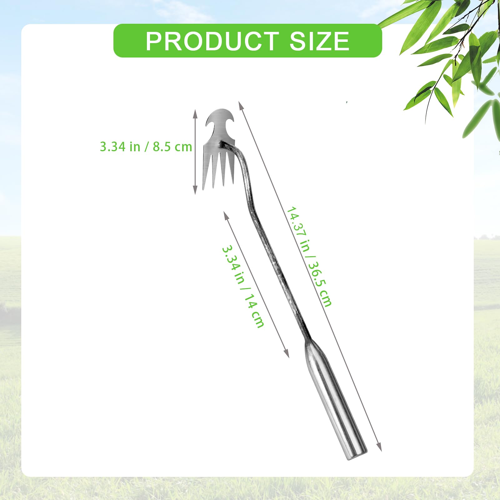 4-Tine Stainless Steel Hand Weeder Tool - Dual Purpose Garden & Yard Weed Puller for Efficient Weed Removal - Perfect for Lawn Care, Flower Beds, and Vegetable Gardens