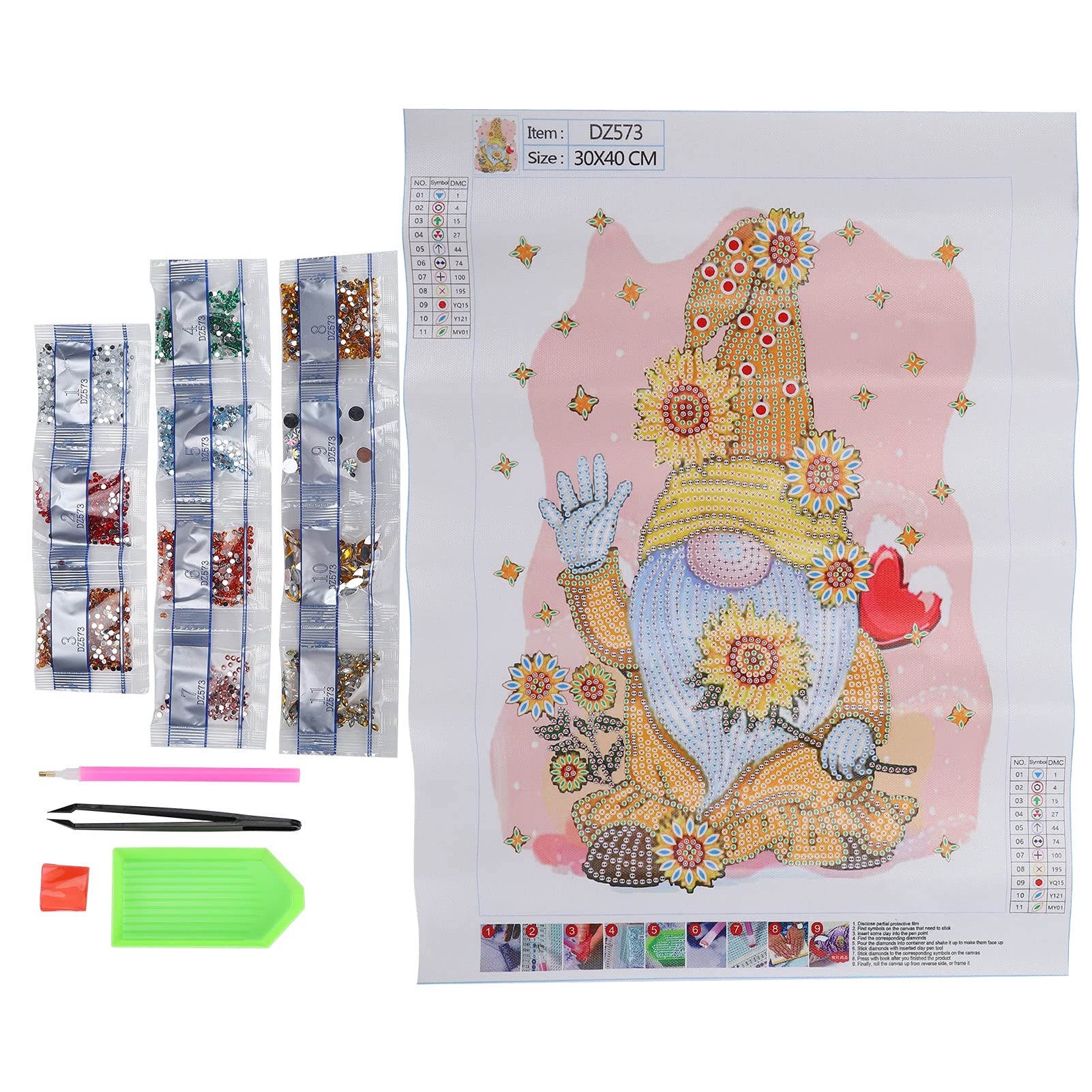 5D Diamond Painting Kit for Adults & Kids - Complete Embroidery Stitch Full Drill Painting Set with Accessories (DZ573) - Perfect for Home Decor, DIY Crafts & Family Bonding Activities
