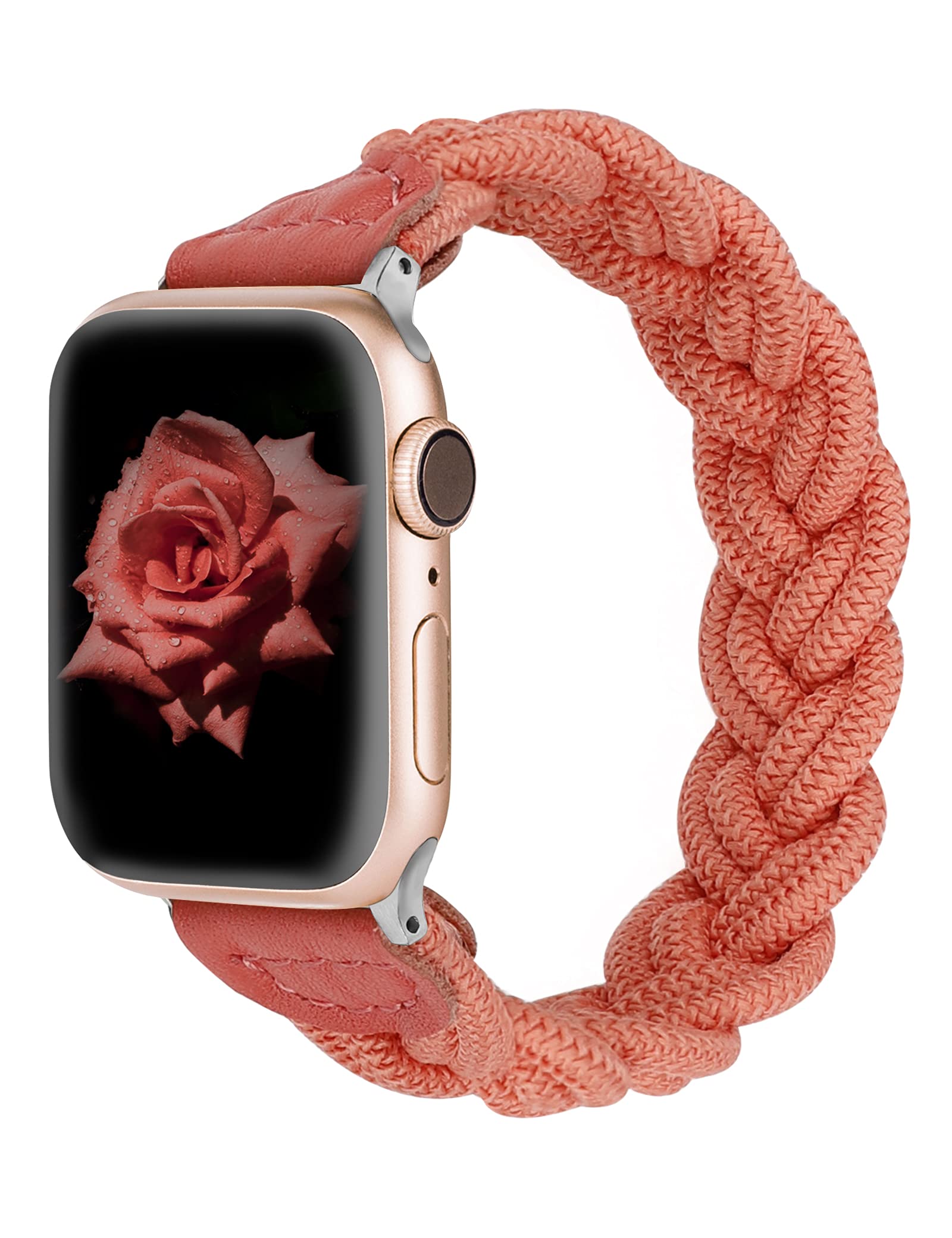 Stretchy Braided Solo Loop Band for Apple Watch 38mm 40mm 41mm 42mm 44mm 45mm 49mm - Soft Elastic Woven Bracelet Compatible with iWatch Series 8/7/6/5/4/3/2/1 & SE - Perfect for Workouts, Running & Everyday Wear