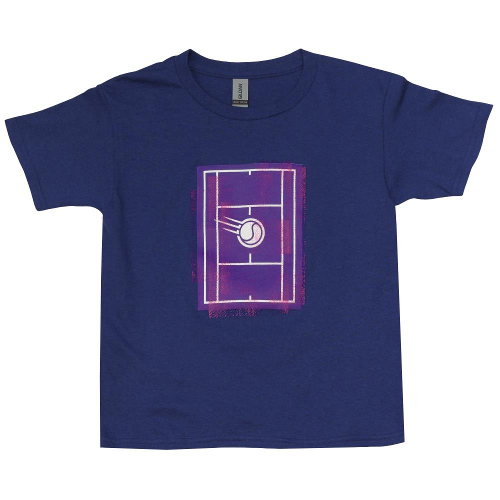Junior Grunge Court Tee for Kids - Cobalt Blue Tennis Shirt | Comfortable Cotton T-Shirt for Young Players | Perfect for Tennis Practice, Casual Wear & School Activities