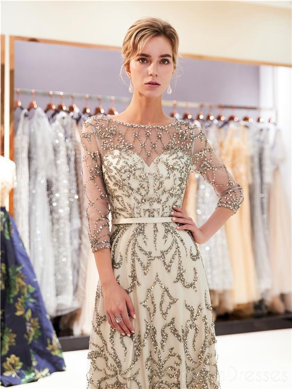 Sparkly Sequin Long Sleeve Mermaid Prom Dress for Evening Party & Formal Events - Elegant Homecoming, Quinceañera, and Special Occasion Gown (Style 12047)