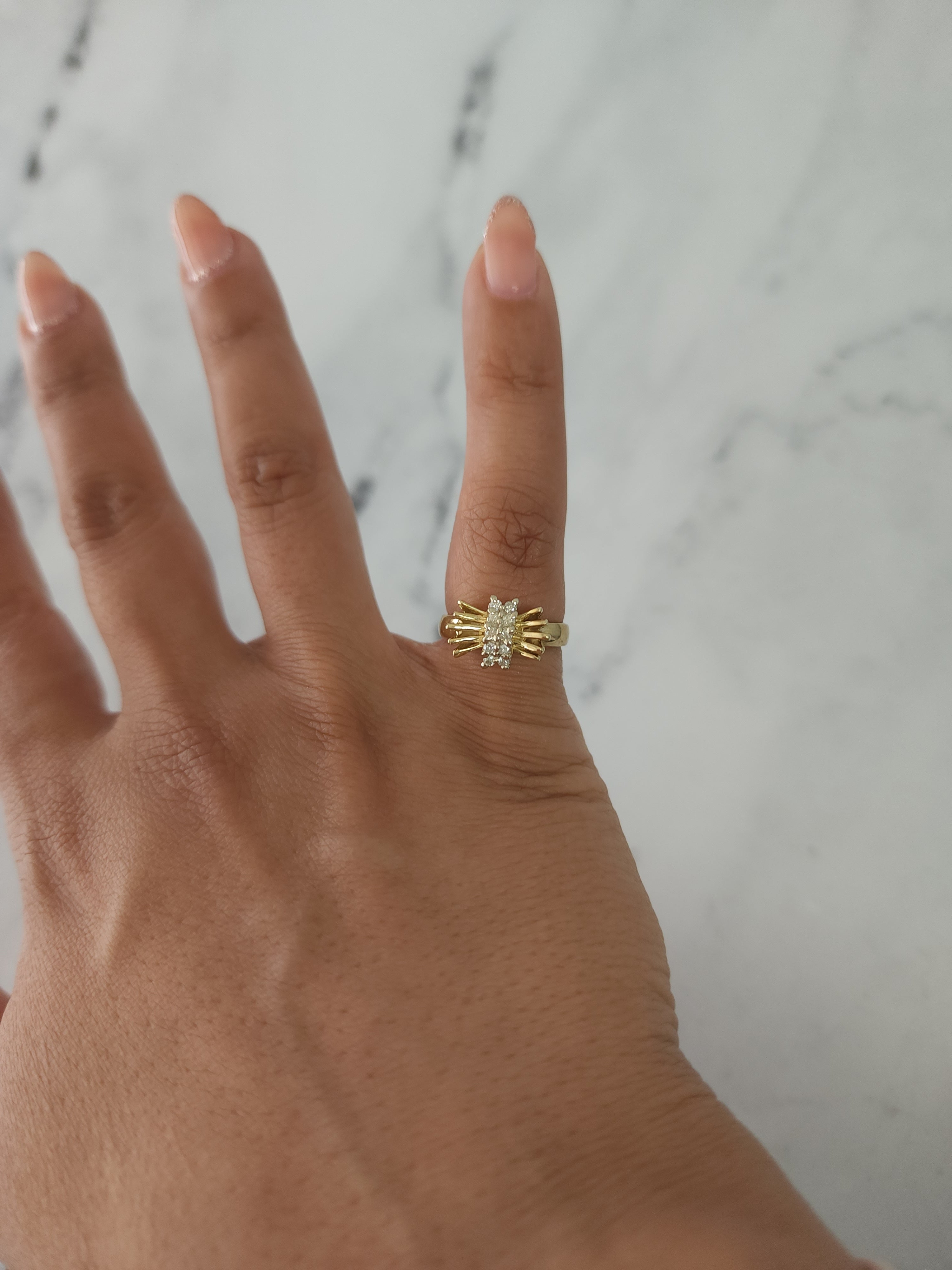 14K Yellow Gold Diamond Bow Style Ring - Elegant Jewelry for Women, Perfect for Weddings, Anniversaries & Special Occasions
