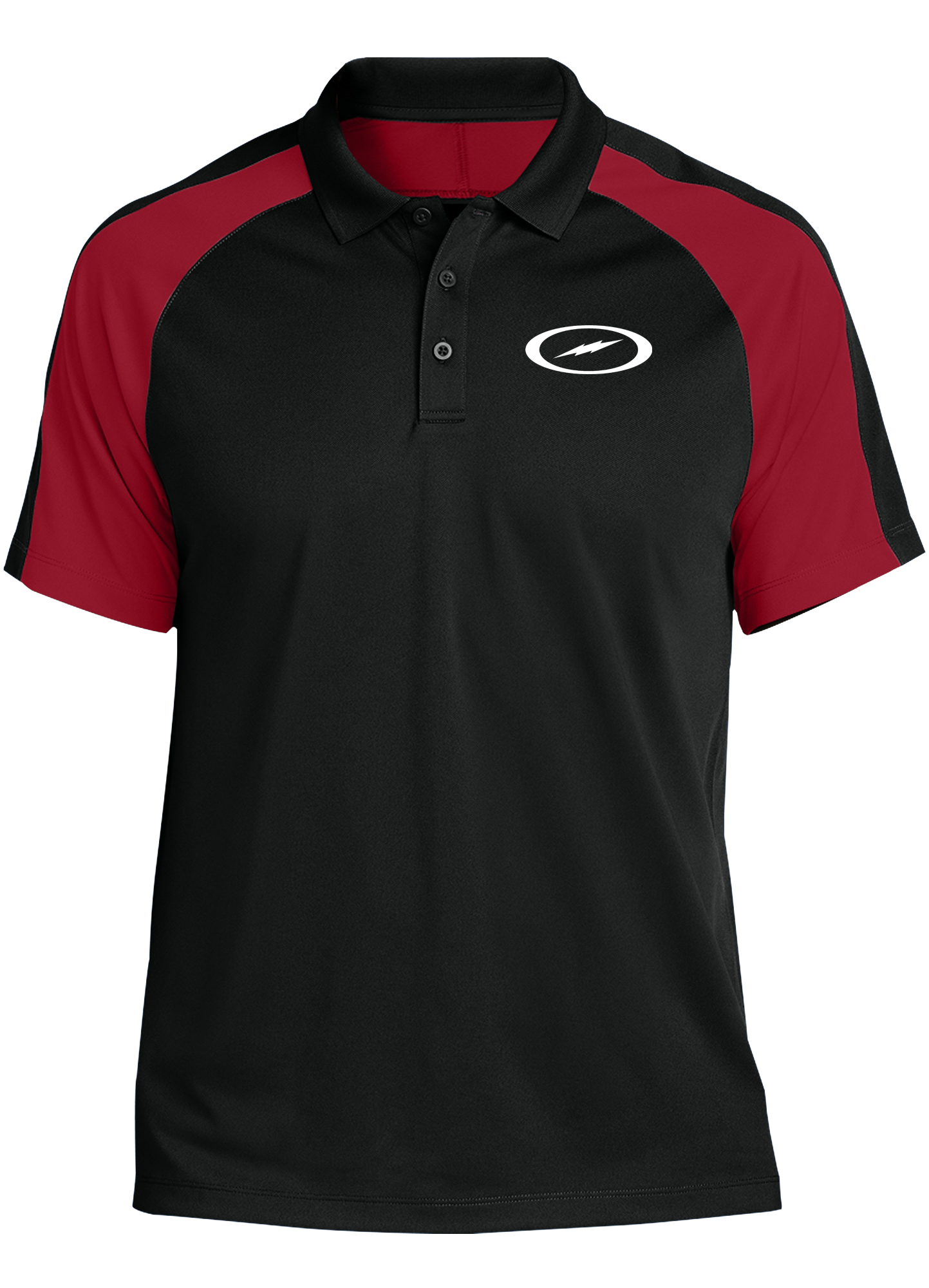 Storm Bolt Tournament Polo Shirt - Black & Red - Performance Golf & Tennis Polo for Men - Perfect for Sports, Casual Wear & Outdoor Activities