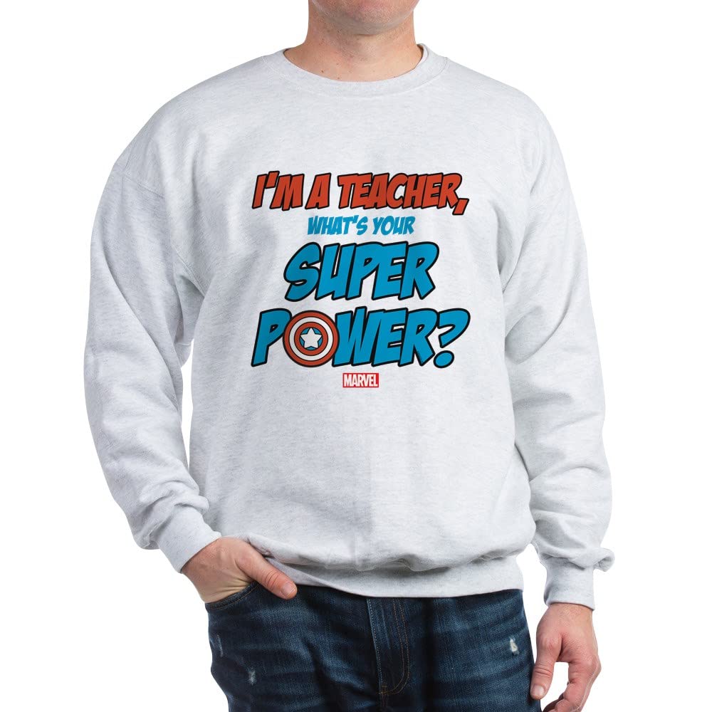 Captain America Teacher Sweatshirt - Marvel Superhero Apparel for Educators - Perfect for School Spirit Days & Teacher Appreciation Gifts