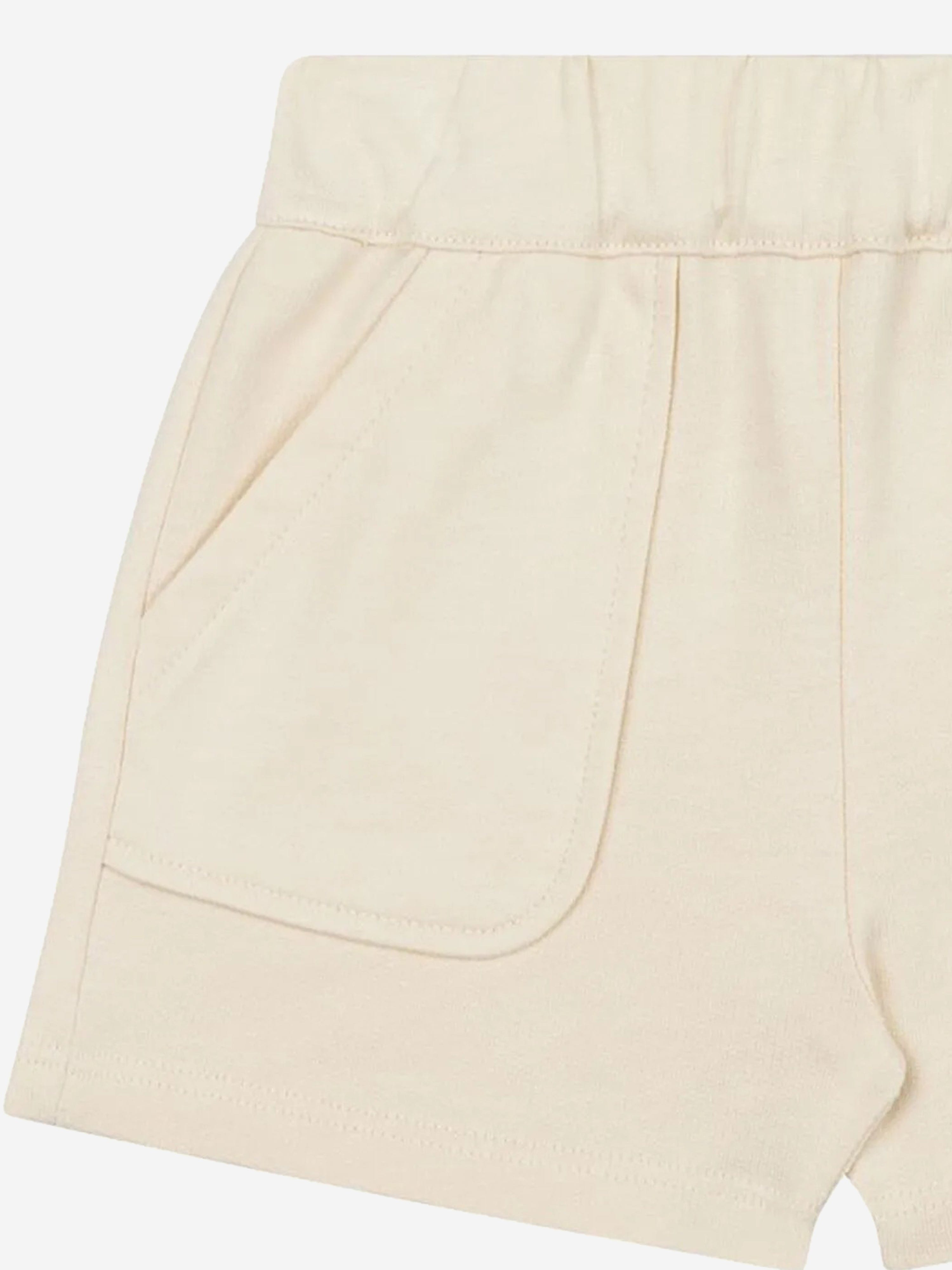 Soft Beige Baby Teddy Bear Shorts - Comfortable Cotton Shorts for Toddlers & Infants - Perfect for Playtime, Daycare & Summer Outfits