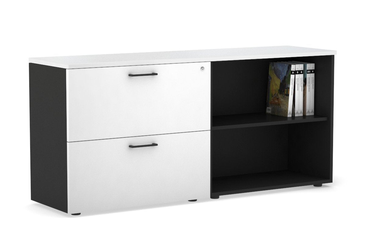 2-Drawer File Cabinet with Open Storage Shelf - Compact Office Organizer for Documents, Supplies & Stationery - Perfect for Home, Office & Workspace Organization