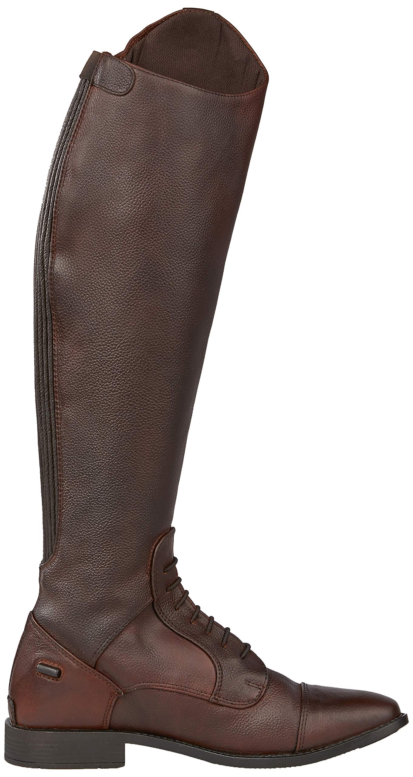Rhinegold Elite Luxus Brown Leather Riding Boots for Women - Soft Comfortable Equestrian Boots with Elastic Laced Front & Full Length Back Zip - Perfect for Horseback Riding, Casual Wear & Outdoor Activities