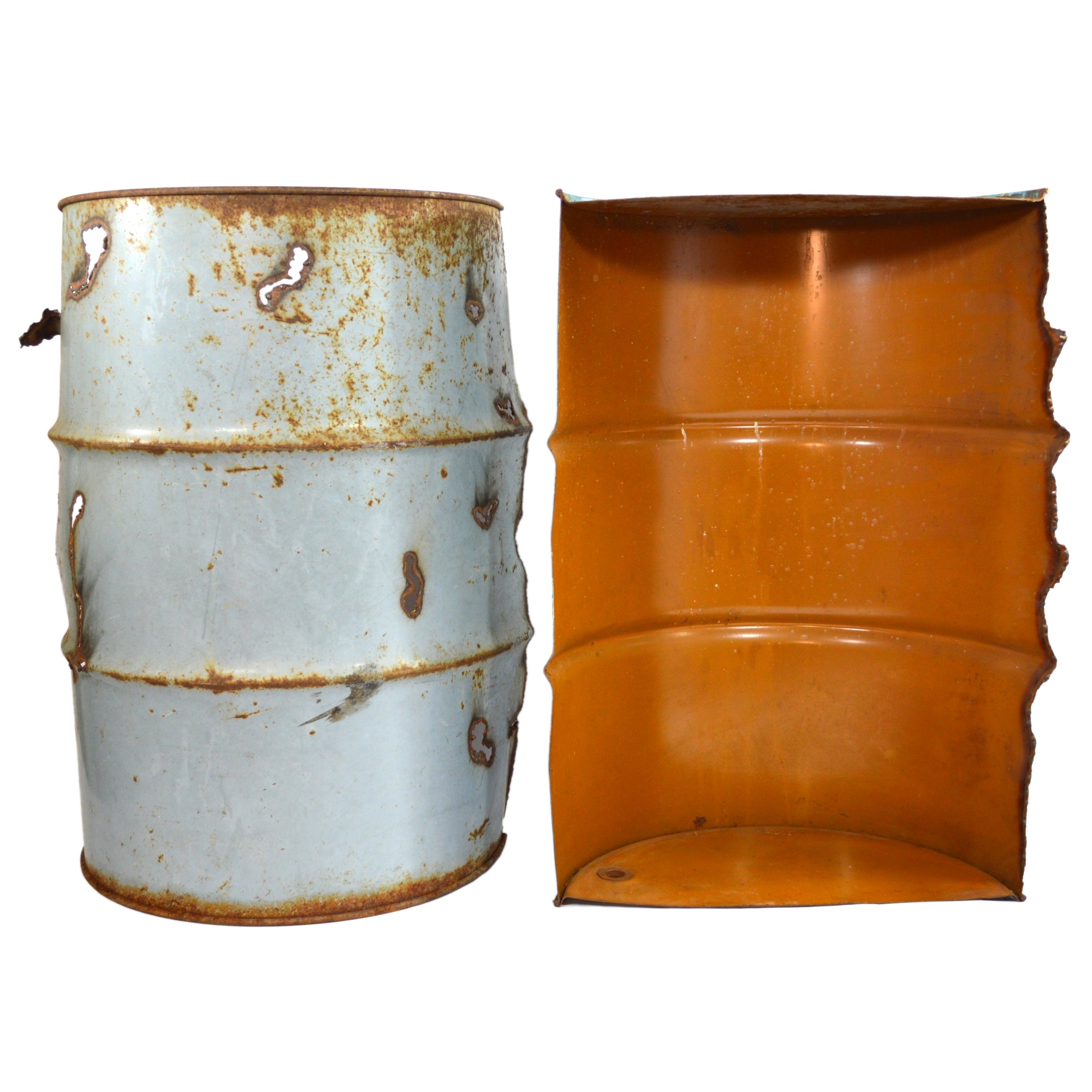Original Impressionism Painting - Heaven & Hell on Severed Steel Barrel/Drum - Unique Wall Art for Home & Office Decor