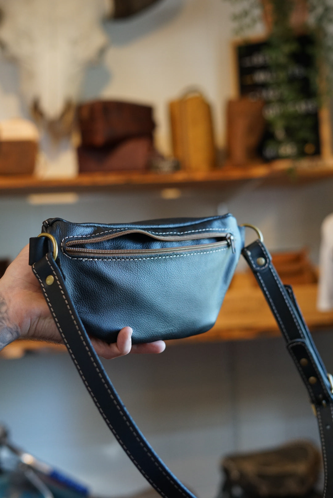 Diamond Stitch Fanny Pack - Black with Contrast Stitching for Men & Women | Perfect for Travel, Hiking, Running & Everyday Use