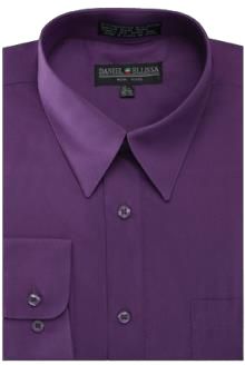 Daniel Ellissa DS3001 Convertible Cuff Basic Dress Shirt in Purple | Formal & Business Attire | Perfect for Office, Weddings & Special Occasions