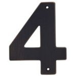Oil Rubbed Bronze 5-Inch Modern House Numbers - Durable Metal Address Plaque for Home, Office & Mailbox - Weatherproof Outdoor Signage (Number 4)