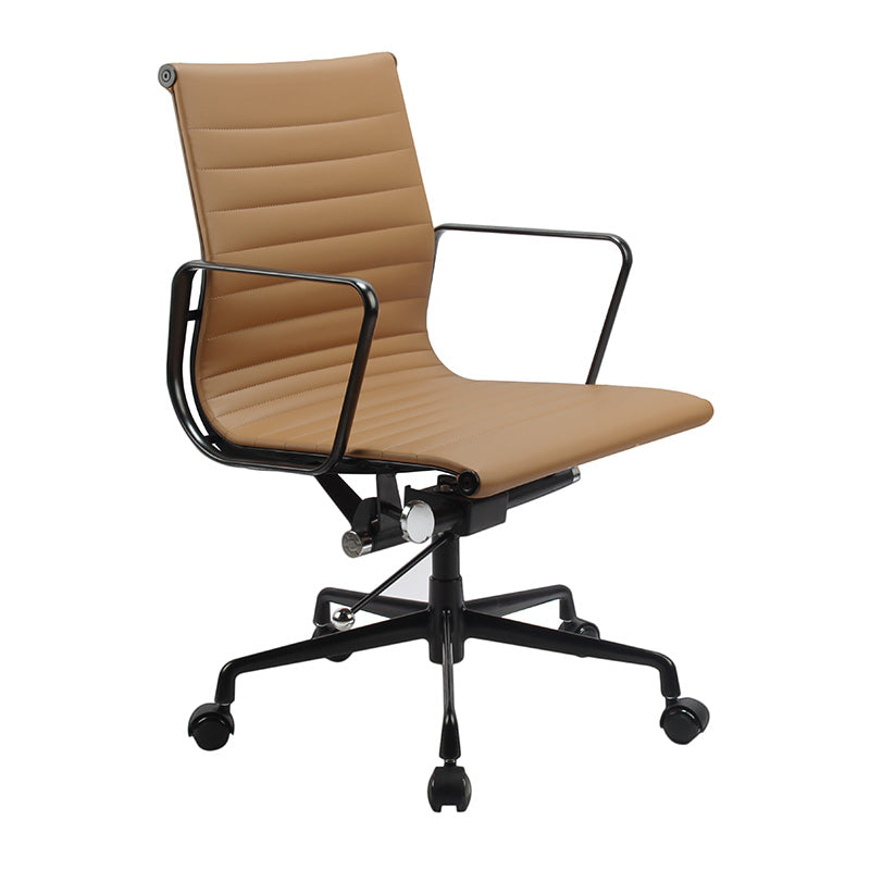 DAKIN Ergonomic Low Back Office Chair in Tan & Black - Comfortable Desk Chair for Home & Office Workspace