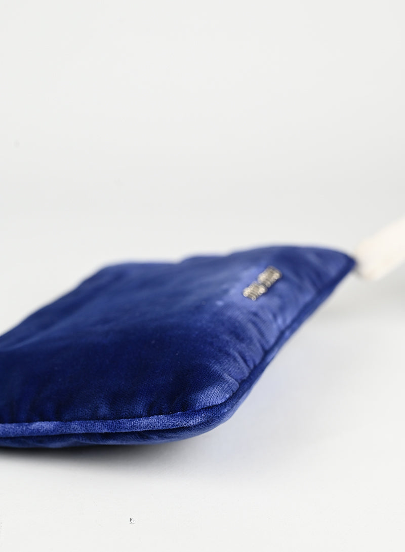 Miu Miu Blue Velvet Pochette Handbag - Elegant Clutch for Evening Parties & Special Occasions