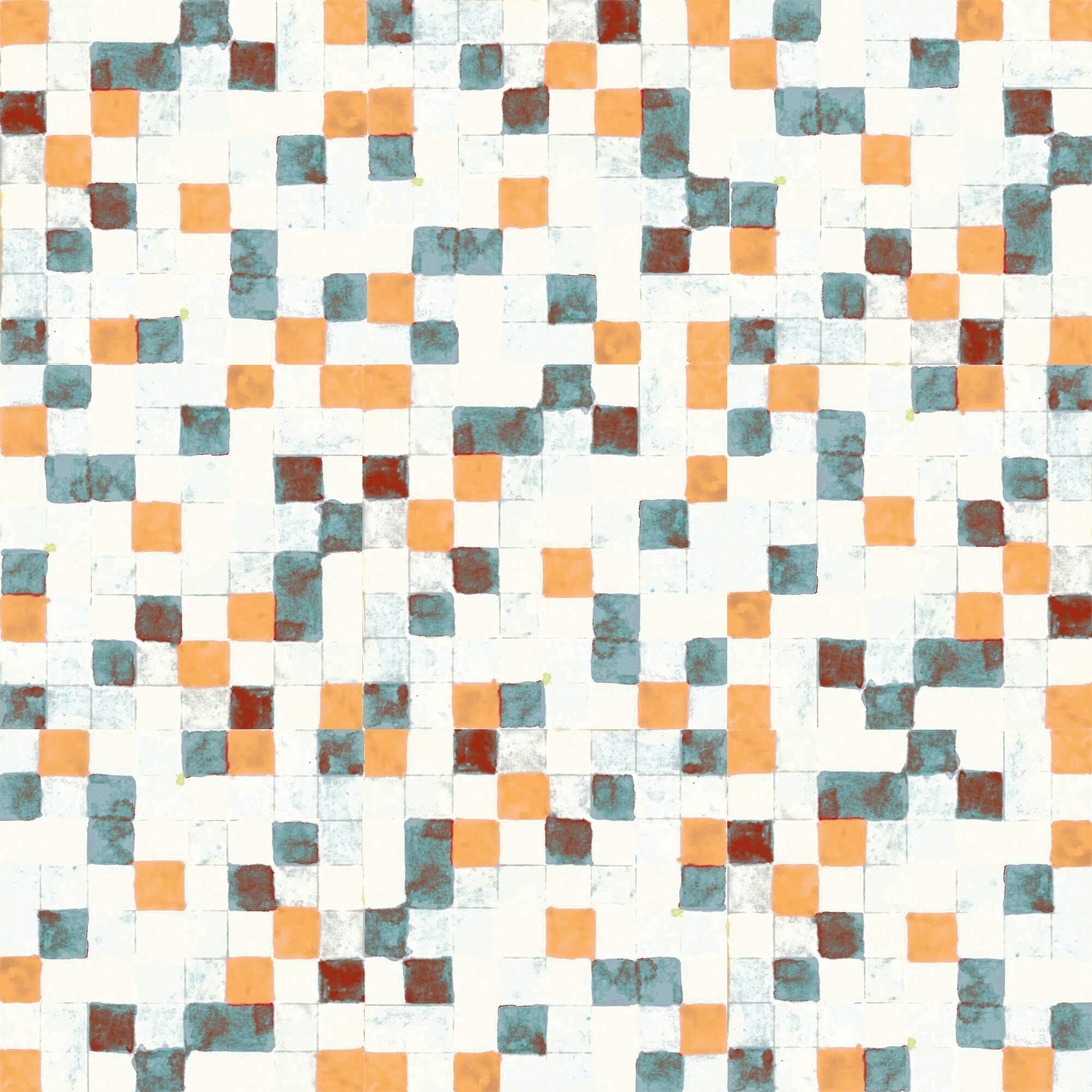 Teal Geometric Tile Adhesive Peel and Stick Removable Wallpaper 9792 - Self-Adhesive Wall Decal for Home, Office & Nursery Decor - Easy DIY Installation & Damage-Free Removal