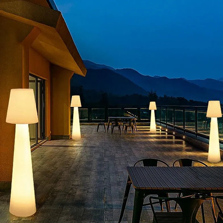 White Mushroom Shaped LED Outdoor Floor Lamp - Waterproof Garden Lighting for Patio, Yard, and Pathway Decor - Perfect for Outdoor Parties and Landscape Illumination