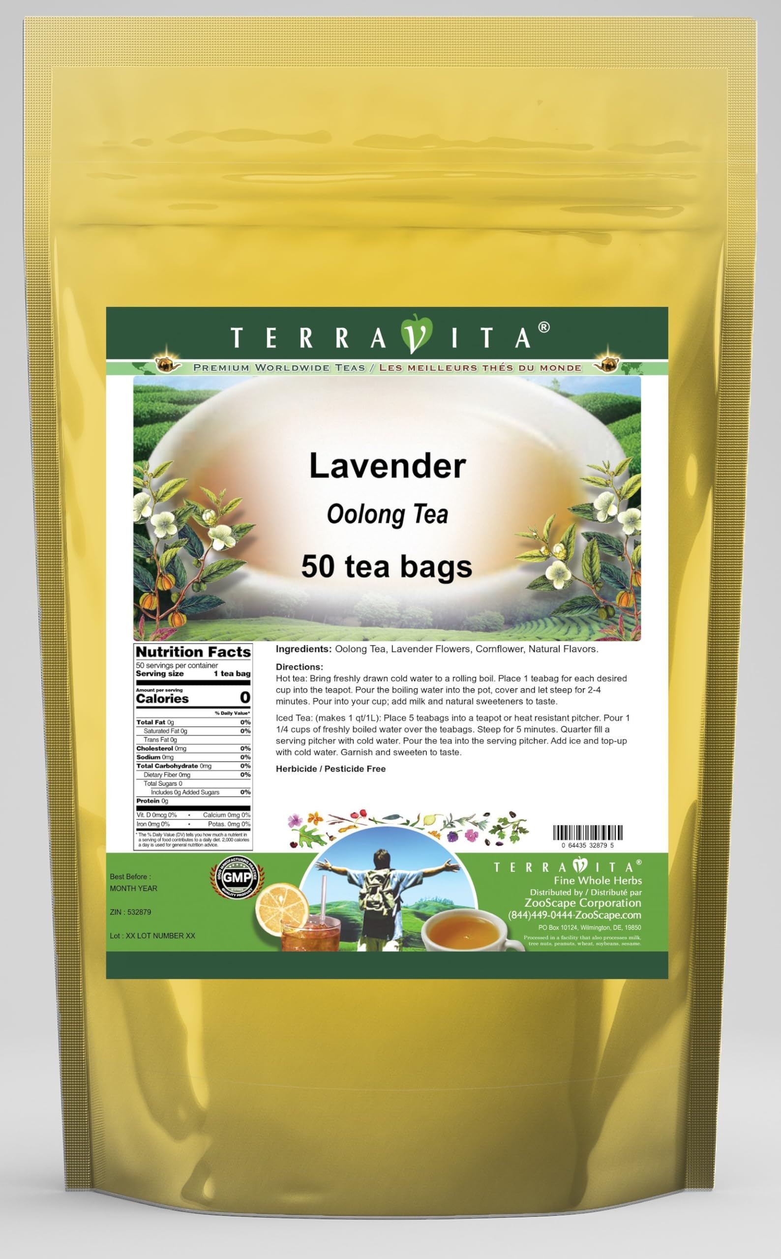Premium Lavender Oolong Tea Bags - 2 Pack (100 Tea Bags Total) | Relaxing Floral Herbal Blend | Perfect for Stress Relief & Afternoon Tea Time