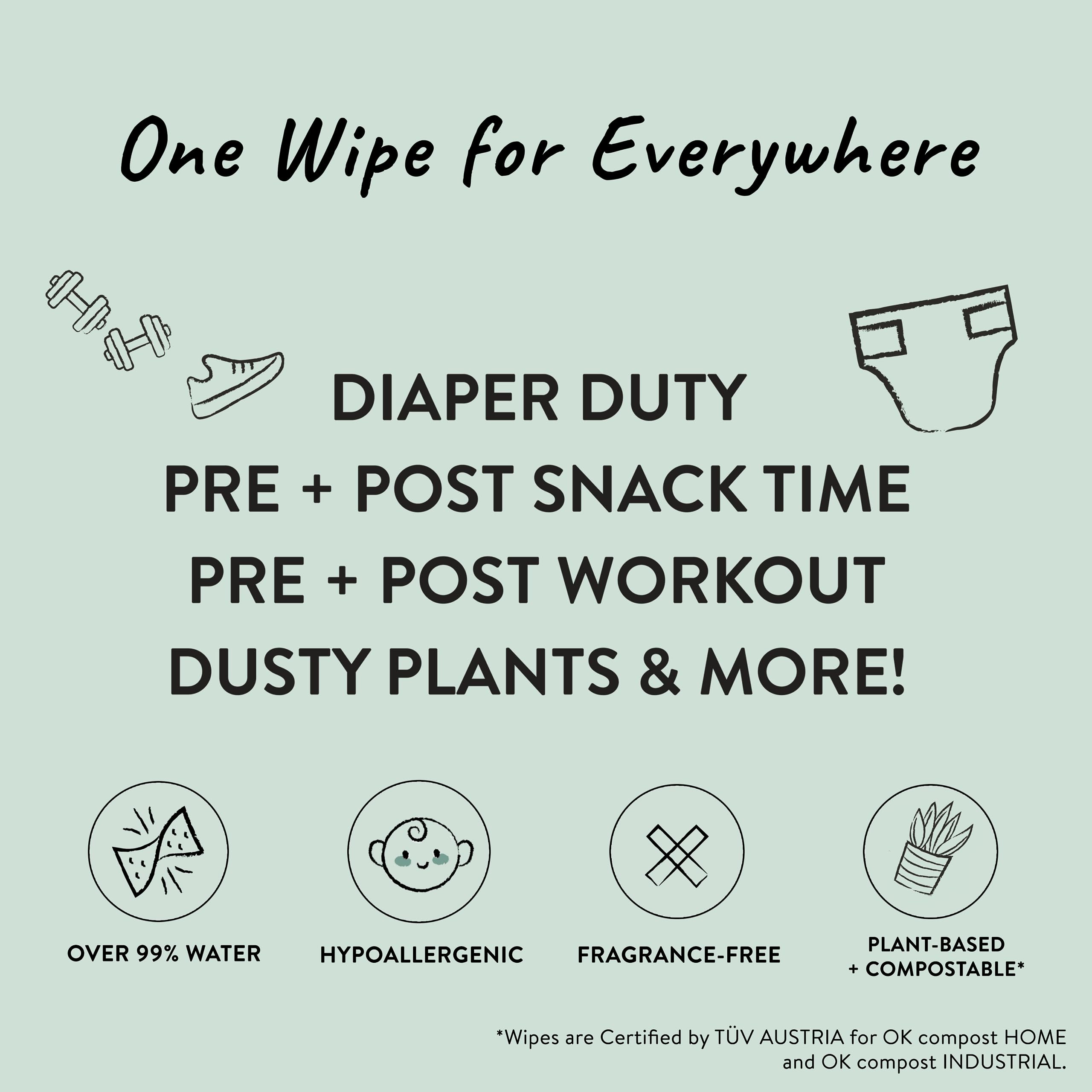 The Honest Company Clean Conscious Multi-Use Wipes - Hypoallergenic & Unscented for Sensitive Skin | 99% Water, Compostable, Plant-Based Baby Wipes | 864 Count (Sunburst) | Perfect for Diaper Changes, Travel & On-the-Go Cleaning