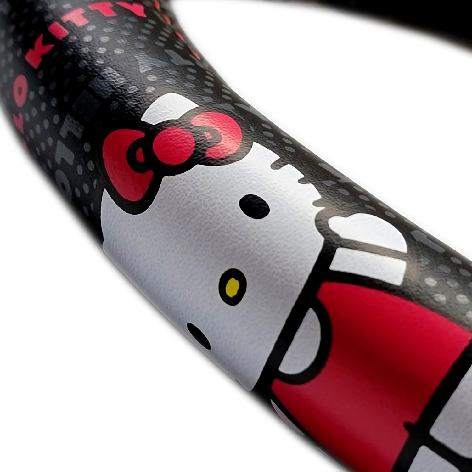 8-Piece Hello Kitty Car Seat Cover Set with 4 Rubber Mats, Steering Wheel Cover & Air Freshener - Cute Kawaii Car Accessories for Girls, Women & Teens - Perfect for Sedans, SUVs & Trucks