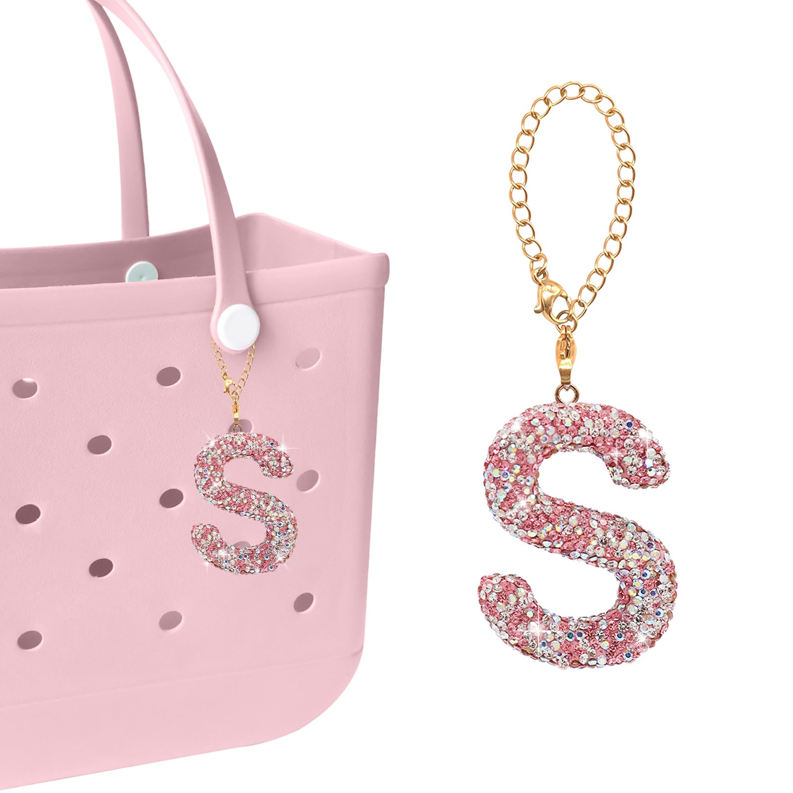 Personalized Letter Bag Charms for Bogg Bags - Cute Decorative Accessories for Women & Girls - Perfect for Bitty Bogg Bags, Handbags, and Beach Totes - Great for Summer Outings, Pool Parties, and Beach Vacations