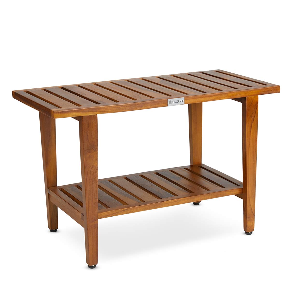 Teak Shower Bench with Shelf - 30 Inch Spa & Bath Stool, Solid Teak Wood, Fully Assembled - Perfect for Shower, Sauna, and Bathroom Relaxation