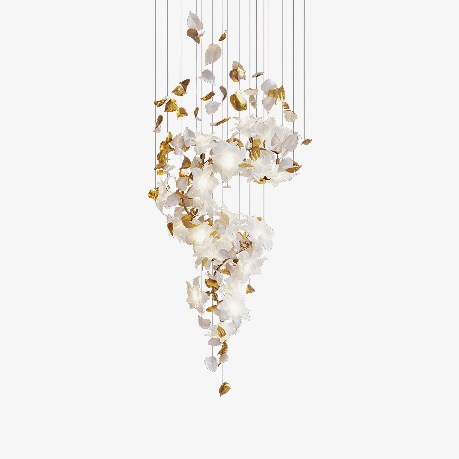 Flying Flowers Fluttering Chandelier - Elegant Butterfly Ceiling Light Fixture for Bedroom, Living Room & Nursery Decor | Romantic Boho Home Lighting