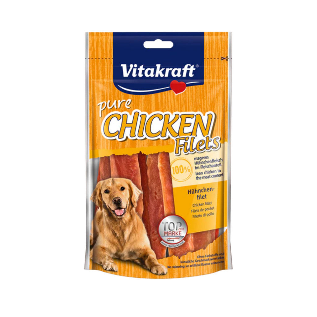 Vitakraft Natural Dog Treats 80g - Healthy Chicken, Cheese, Beef, Lamb, Duck, Ham & Fish Flavors for Small & Large Dogs - High Protein Snacks for Training, Rewards & Dental Care