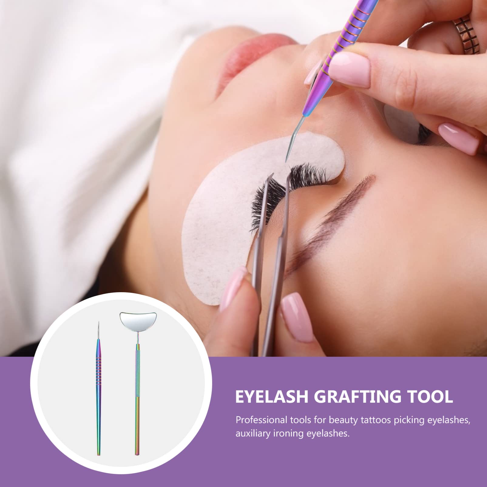 Professional Eyelash Extension Kit - 1 Set Eyelash Stick, Mirror & Grafting Tools for Salon & Home Use - Perfect for Lash Lift, Extensions & Beauty Treatments