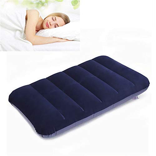 AMFS Store Velvet Inflatable Travel Pillow - Ultra Soft Comfortable Air Cushion for Sleeping, Backpacking & Long Flights (Blue, Pack of 4) - Perfect for Airplanes, Camping & Road Trips