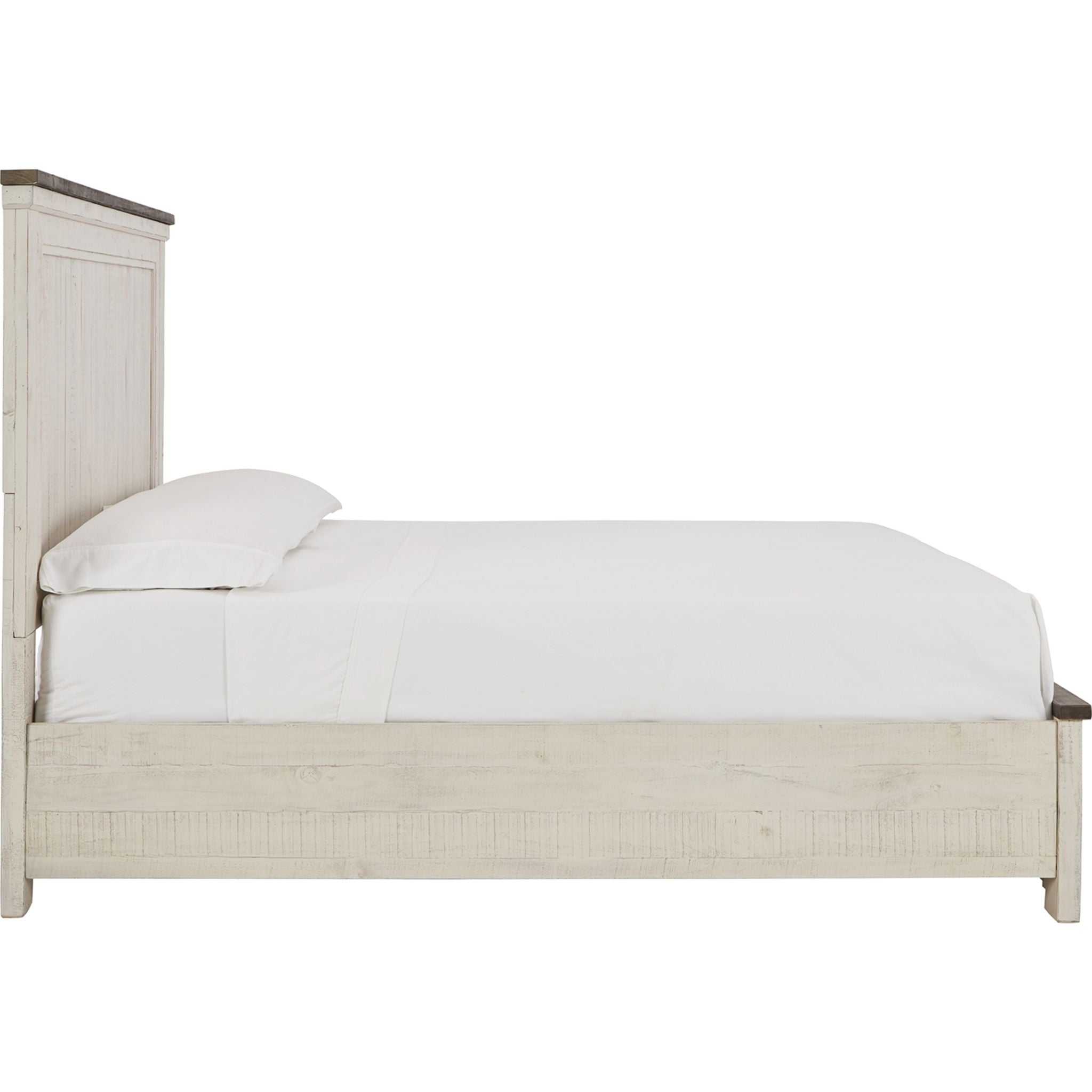 Brewgan Queen Bed Frame - Two-Tone Wooden Headboard & Sturdy Metal Frame for Modern Bedrooms | Perfect for Master Bedrooms, Guest Rooms & Dormitories