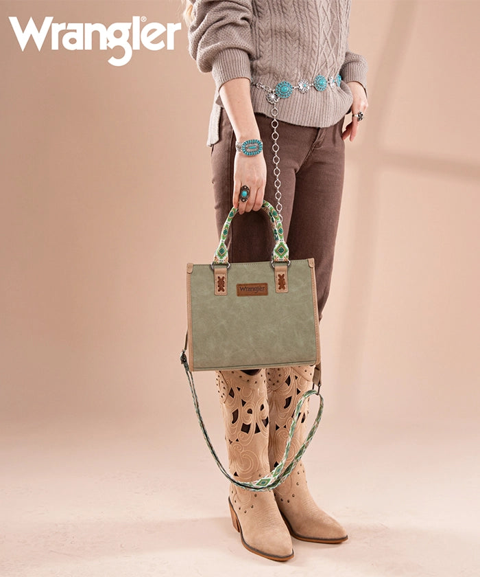 Wrangler Aztec Print Tote Bag for Women - Stylish & Durable Cotton Shoulder Bag - Perfect for Shopping, Beach, Work & Travel