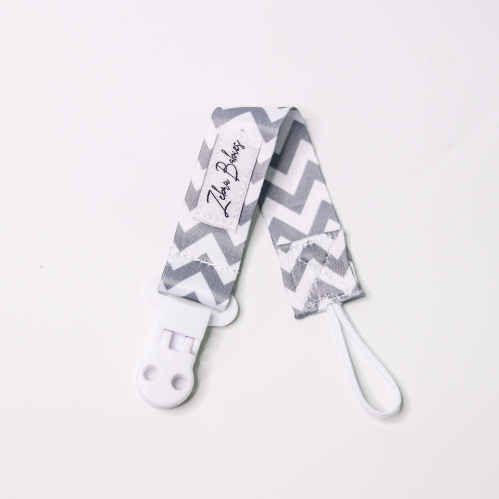 Zebra Babies Flexi Ribbon Pacifier Clip - Soft Silicone Dummy Holder for Newborns & Infants - Perfect for Strollers, Car Seats & Baby Carriers