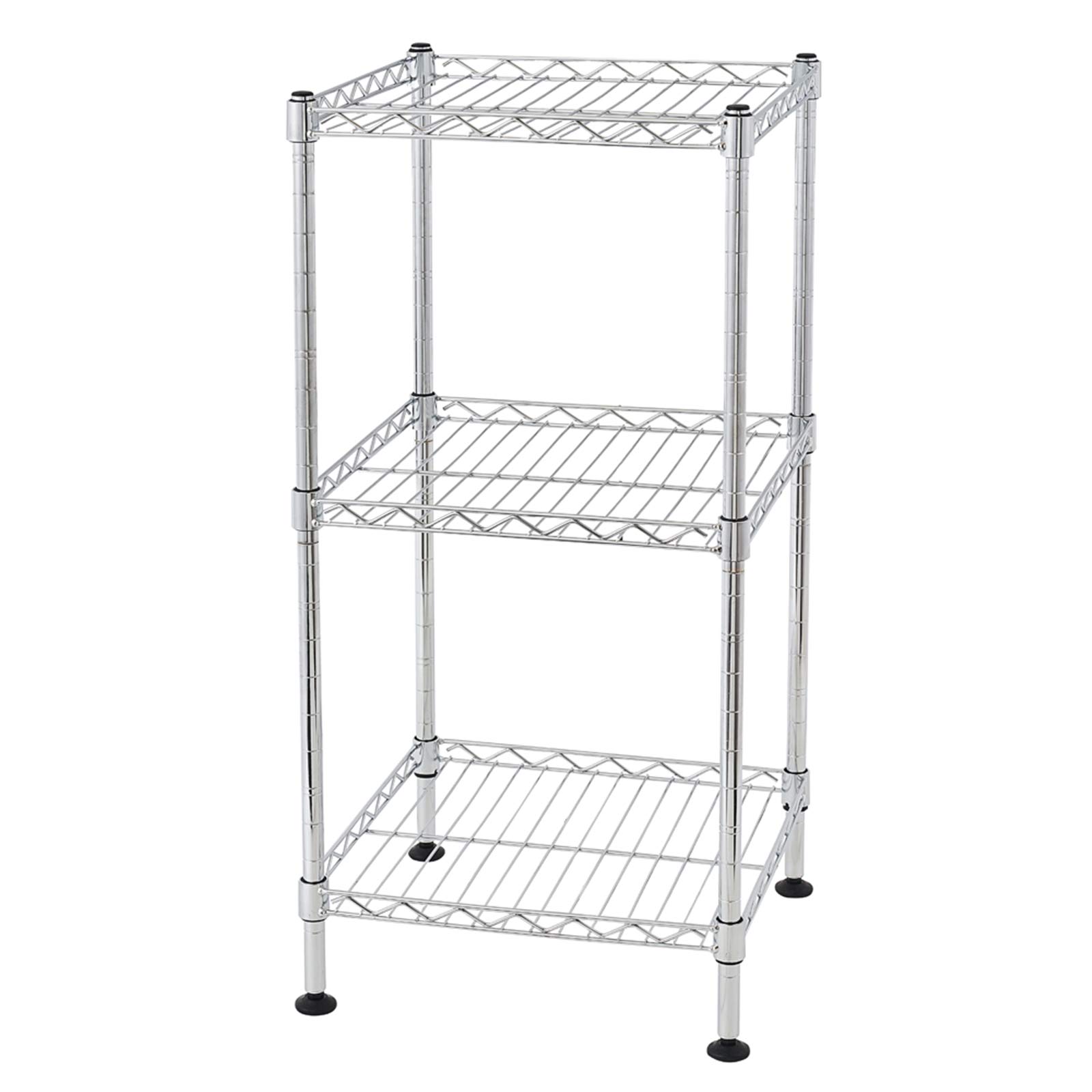 BELANITAS 3-Tier Adjustable Steel Wire Shelving Unit - Heavy Duty Metal Storage Rack for Garage, Kitchen, Pantry, Basement & Living Room - Chrome Finish | Perfect for Organizing Tools, Pantry Items & Home Decor