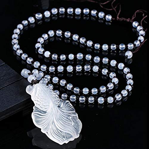 Natural Red White Agate Goldfish Pendant Necklace for Women & Men – Handmade Gemstone Jewelry for Gifts, Spiritual Healing & Boho Fashion