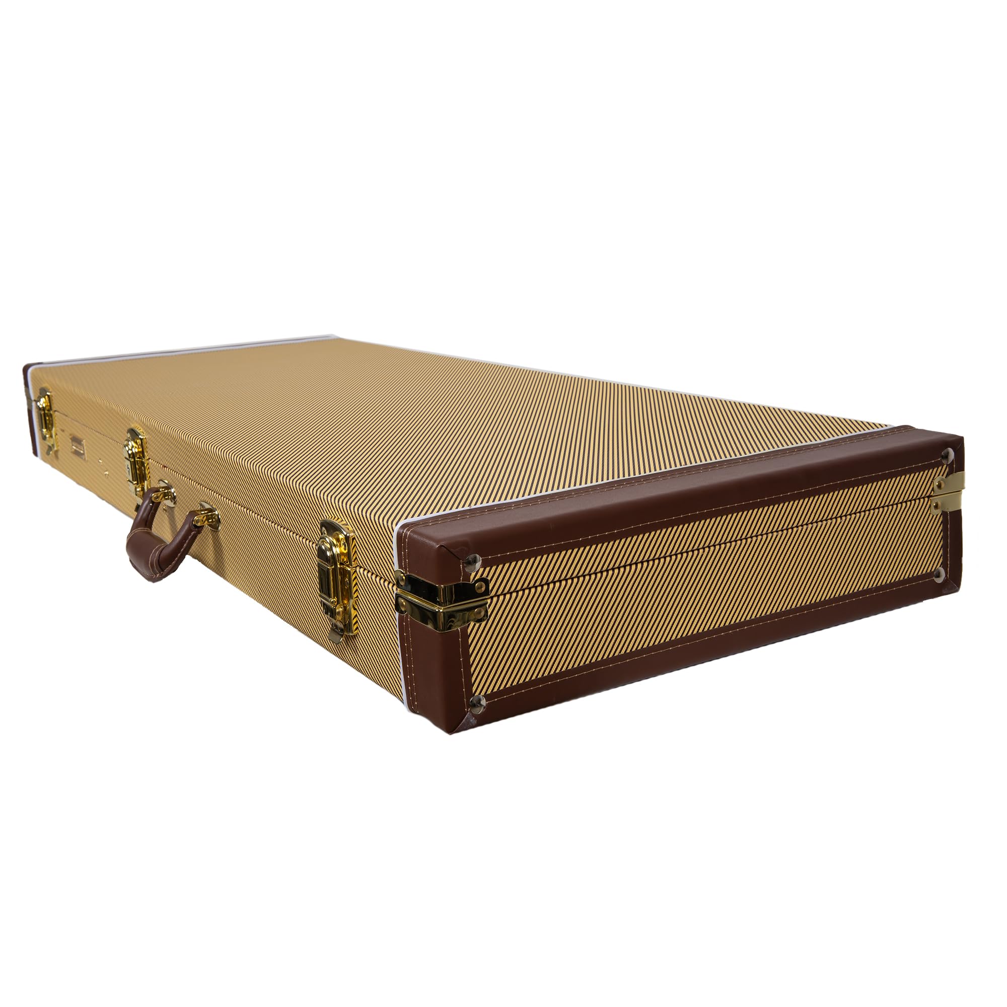 Crossrock PRS SE Hollowbody Electric Guitar Case - Rectangular Vinyl Tweed Cover with Padded Protection | Perfect for Travel, Gigging & Stage Performances (CRW620PRSHBTW-R)