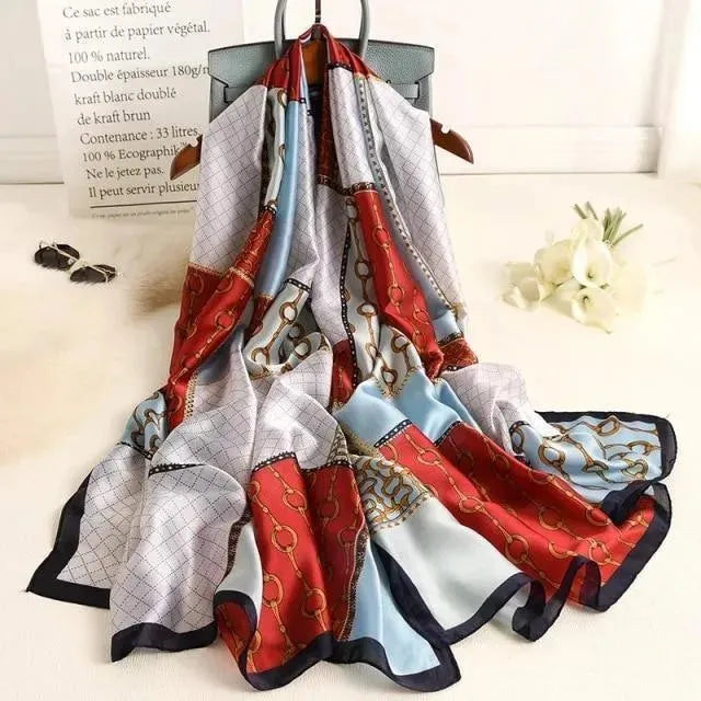 Luxury Muffler Silk Scarves for Women - Soft Elegant Fashion Accessories for Winter, Fall, and Formal Occasions