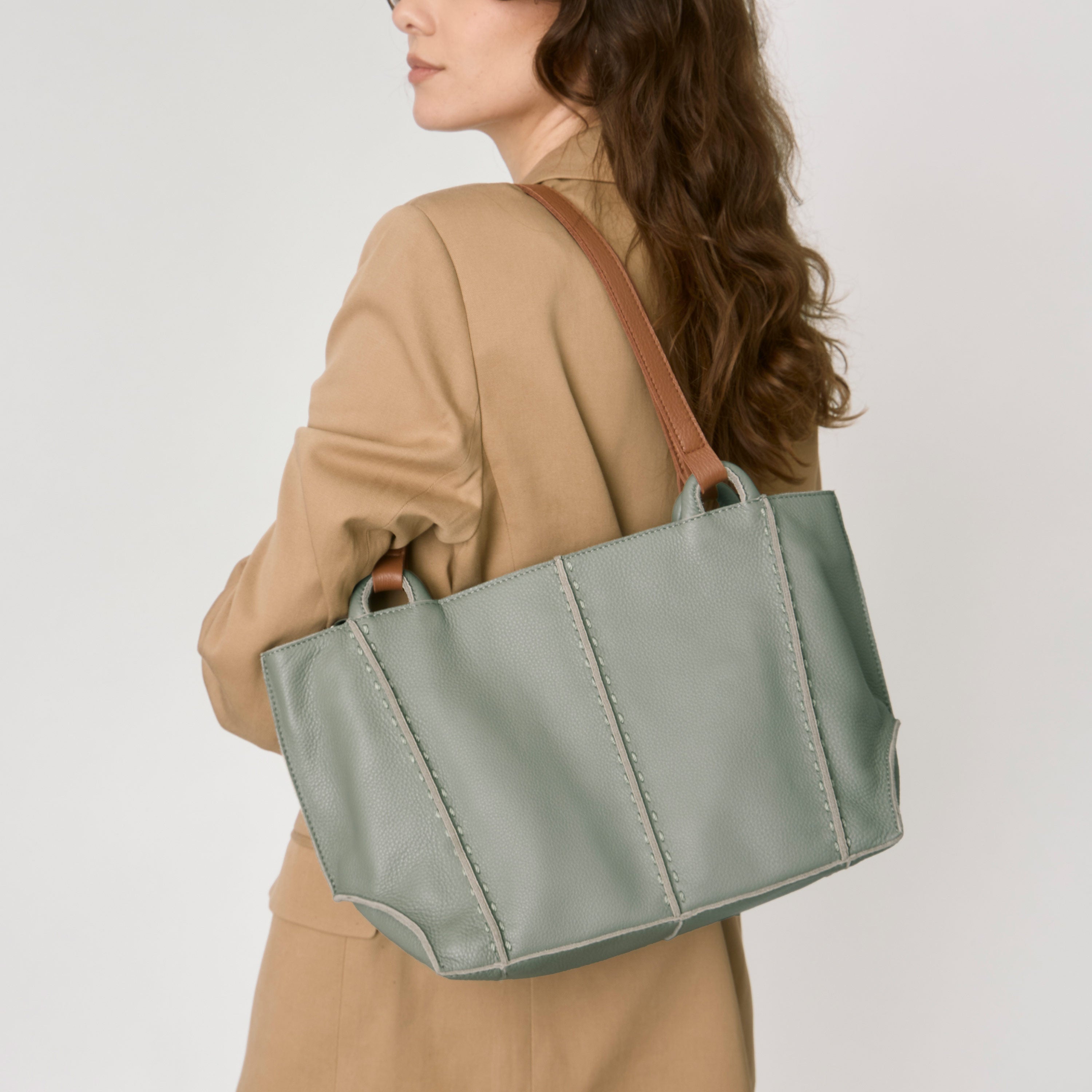 Los Feliz Genuine Leather Satchel Bag - Meadow Green Crossbody Purse for Women, Perfect for Work, Travel & Everyday Use