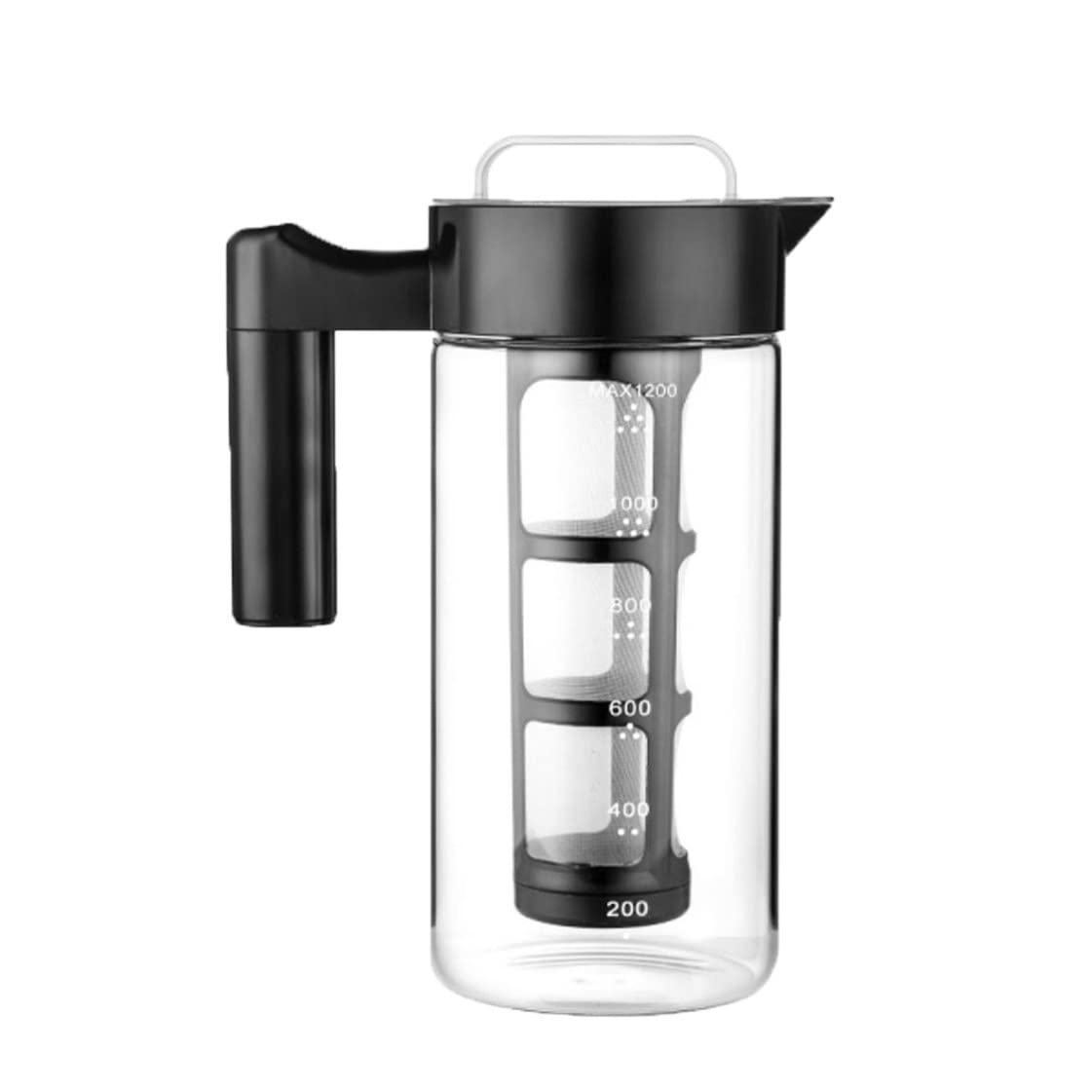 Cold Brew Coffee Maker - 2 in 1 Iced Coffee & Tea Maker, 1200ml Glass Kettle for Home & Office