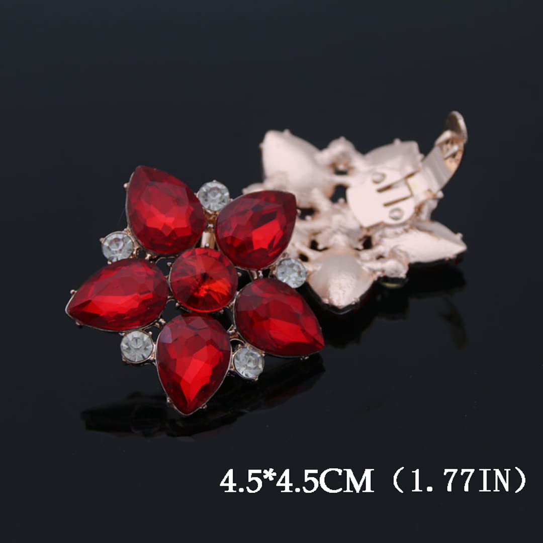 2 Pairs Detachable Rhinestone Star Shoe Clips - Elegant Flower Shoe Buckle Decor for Women & Girls - Perfect for Party, Wedding, Birthday & Special Occasions - Add Sparkle to Heels, Flats & Sandals