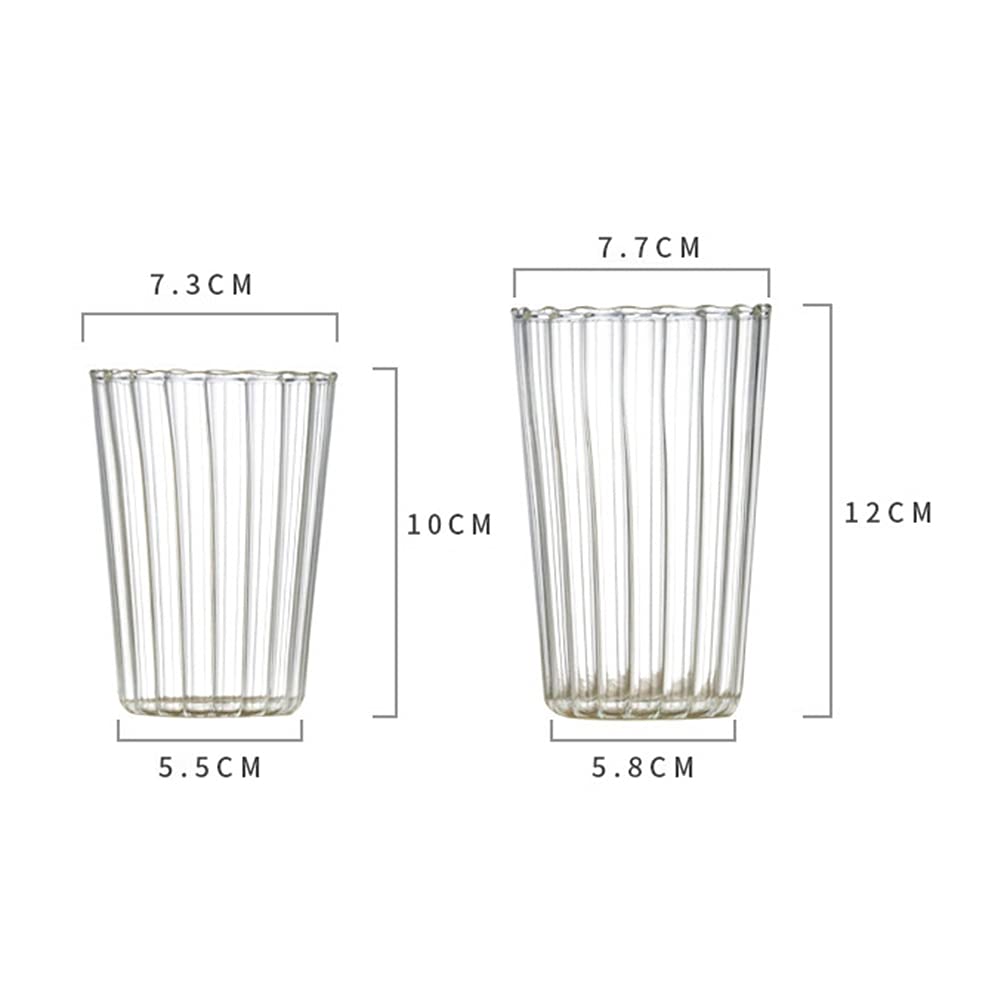 Elegant Wave Shaped Clear Crystal Glass Creamer Pitcher - Coffee Milk Creamer Jug with Embossed Stripe Design - Perfect for Serving Coffee, Milk, Tea, and Sauces in Kitchen, Dining Room, or Restaurant