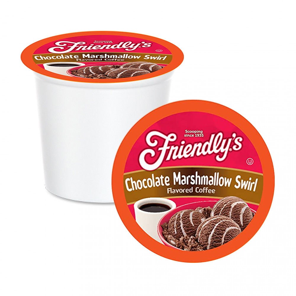 Friendly's Chocolate Marshmallow Single Serve Coffee Pods - 12 Pack | Rich & Creamy Instant Coffee for Keurig Machines | Perfect for Office, Home & Gifts