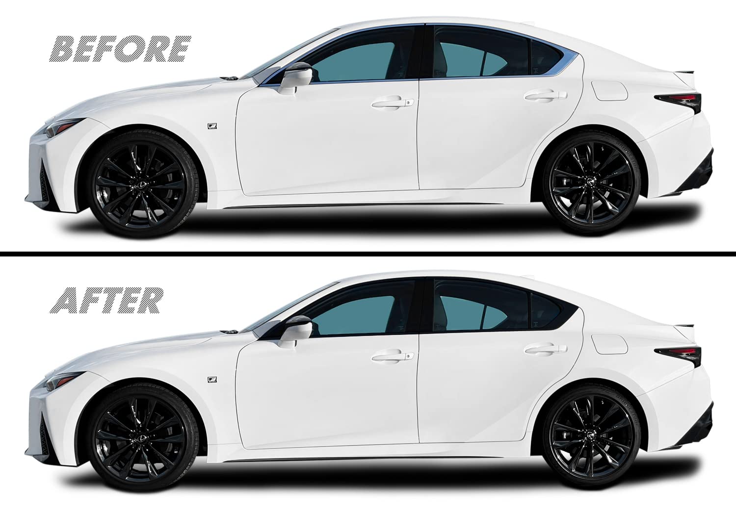 2021-2022 Lexus Chrome Delete Kit - Satin Black Vinyl Overlay for Window & Mirror Trim | DIY Car Exterior Mod for Sleek Look & UV Protection