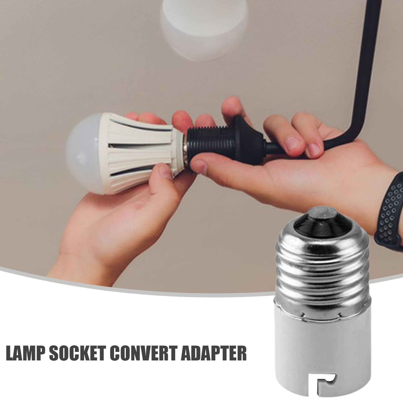 Light Socket Adapter - E26 to E27 Bulb Base Converter, Lamp Socket Changer for Antique Floor Lamps, Vintage Ceiling Lights & DIY Lighting Projects