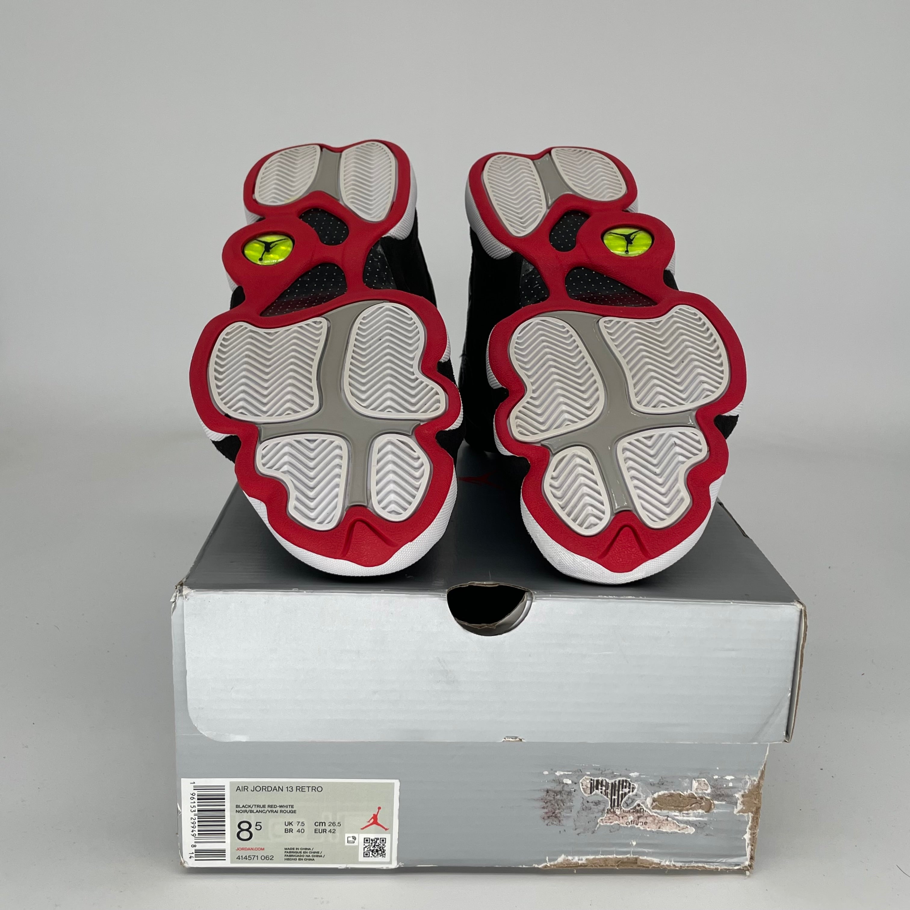AIR JORDAN 13 PLAYOFFS Basketball Shoes Men's Size 8.5 - Black/True Red-White (414571-062) | Retro Sneakers for Court Performance & Street Style