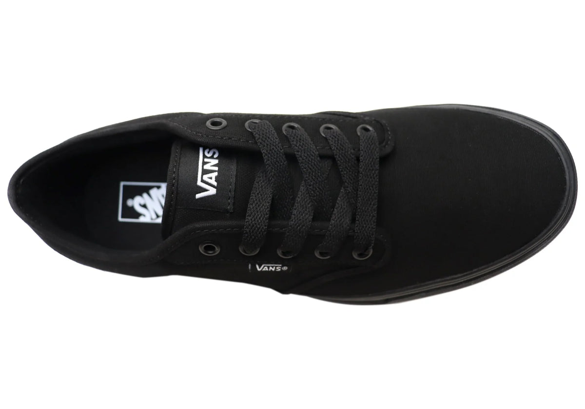 Vans Men's Atwood Black Skate Shoes - Classic Low-Top Sneakers for Casual Wear & Skateboarding | Comfortable & Durable for Everyday Use
