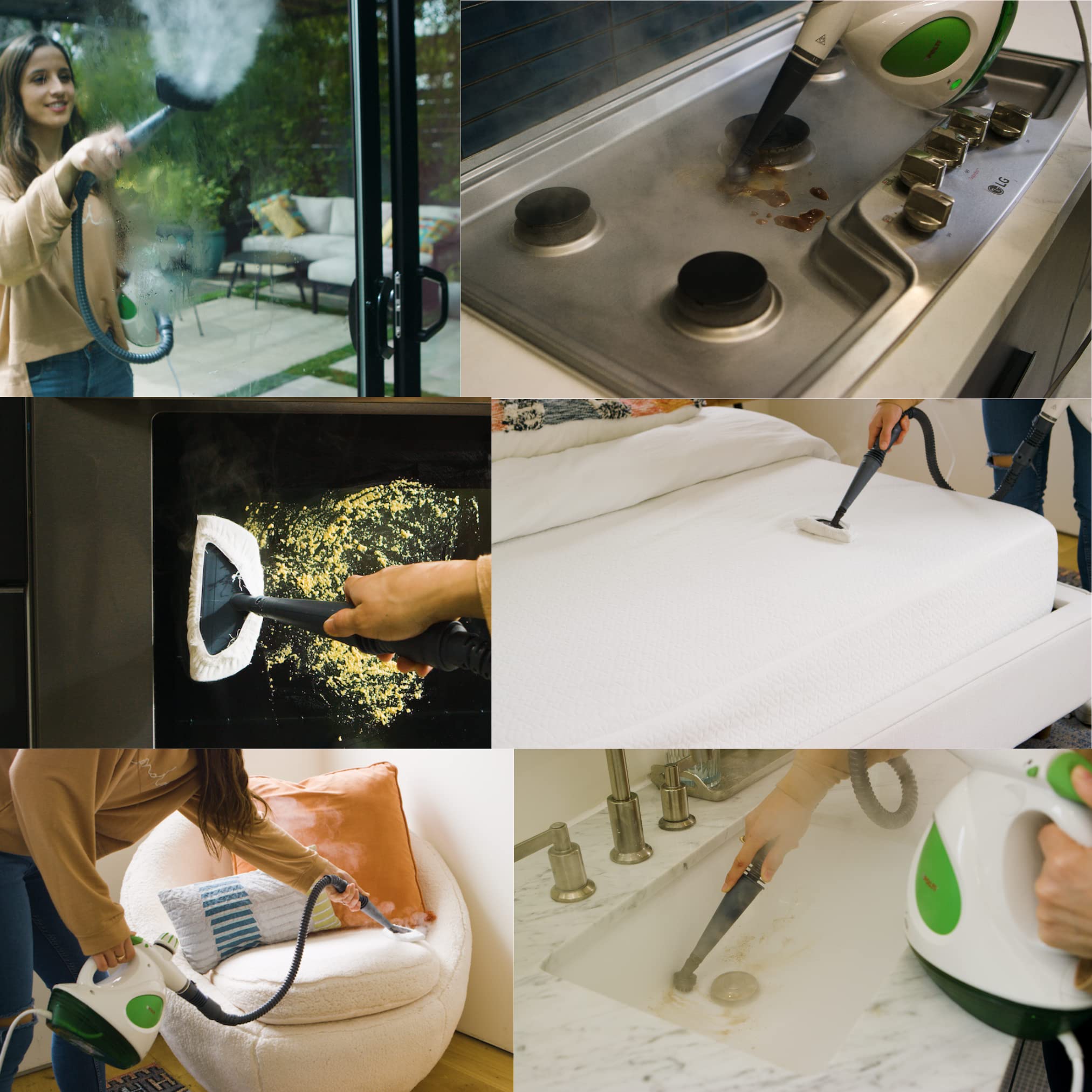 POLTI Easy Plus Steam Cleaner - Portable Handheld Steamer with 7 Attachments for Deep Cleaning Floors, Grout, Kitchen Countertops, Car Interiors & Upholstery | Sanitize Without Chemicals | Perfect for Home, RV & Auto Detailing