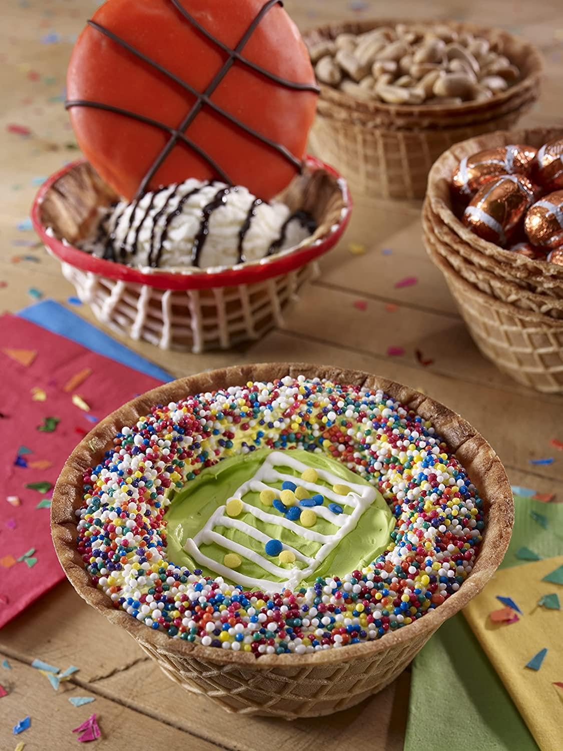 Joy Cone Waffle Bowls - 10 Count Pack of Crispy Sugar Cones for Ice Cream, Desserts & Snacks - Perfect for Sundaes, Parfaits, Fruit Cups & Party Treats